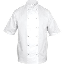 Bluza kucharska biała krótki rękaw S unisex - Bluzy kucharskie krótki rękaw