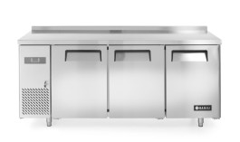 Stół chłodniczy Kitchen Line 3-drzwiowy z agregatem bocznym, linia 600 - Z blatem roboczym