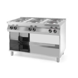 KUCHNIA ELEKTRYCZNA 6-PŁYTOWA KITCHEN LINE NA PODSTAWIE OTWARTEJ  - Hendi