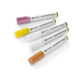 Markery kredowe ścięta końcówka 6mm, różowy, brązowy, 2 x biały - zestaw 4 szt.  - Hendi Nowe Produkty