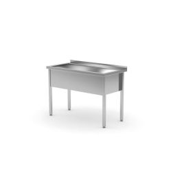 Stół z basenem jednokomorowym - spawany o wym. 800 x 700 x 850 mm  - Hendi Nowe Produkty
