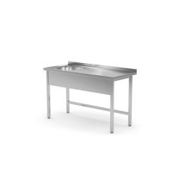 Stół z jednym zlewem - skręcany, o wym. 600x700x(H)850 mm  - Hendi Nowe Produkty