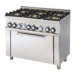 CF6 - 610 GEM ﻿﻿Kuchnia gazowa z piekarnikiem;elektrycznym - Rm Gastro 2019