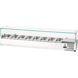 Witryna chłodnicza nastawna 8xGN 1/4 1800x335x435 mm z szybą - Nadstawy