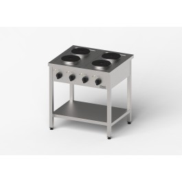Kuchnia elektryczna, Gredil, 800x700x850 mm, 4-płytowa, P 10.4 kW, U 400 V - Stalgast 2025 II