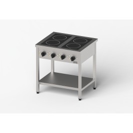 Kuchnia ceramiczna, Gredil, 800x700x850 mm, 4-polowa, P 10 kW, U 400 V - Stalgast 2025 II